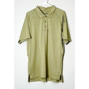 5.11 Tactical Polo Shirt Men's Medium Beige Performance Short Sleeve‎ Work Golf
